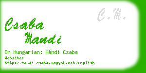 csaba mandi business card
